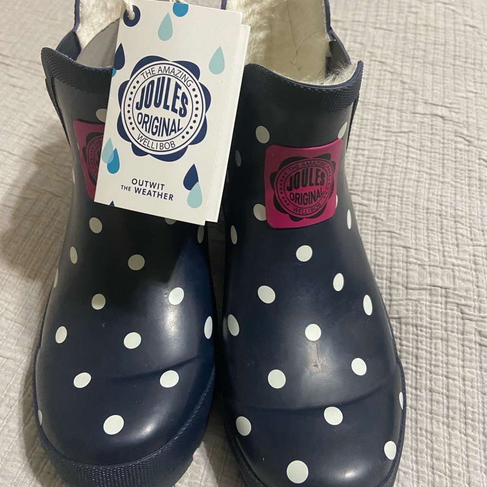 Joules Wellibobs ankle rain boots size 7